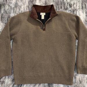 L.L. Bean Sweater Merino Lambs Wool Gore Wind Stopper 1/4 Zip Men’s L Reg